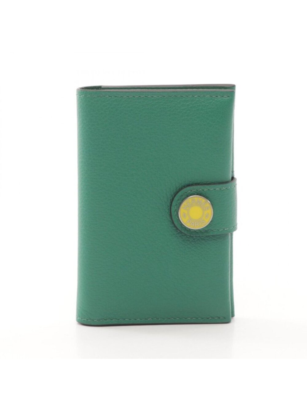 Hermes Card Case M S Vert Vertigo Jaune Naple